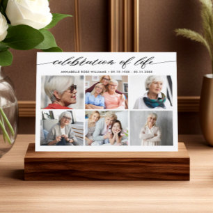 Elegant Photo Collage Celebration Of Life Memorial Invitation