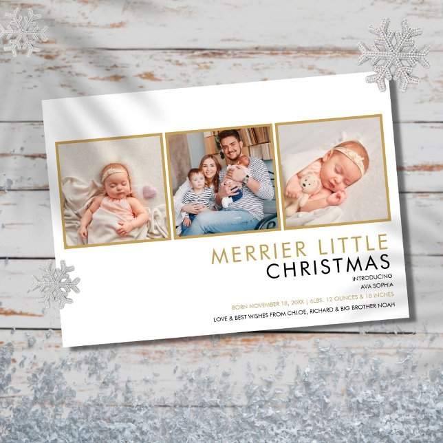 Elegant Photo Collage Christmas Birth Announcement (Creator Uploaded)