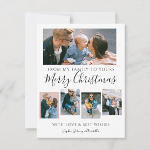 Elegant   Photo Collage Christmas Holiday Card