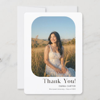 Elegant Photo Collage Graduation Party Thank You Card