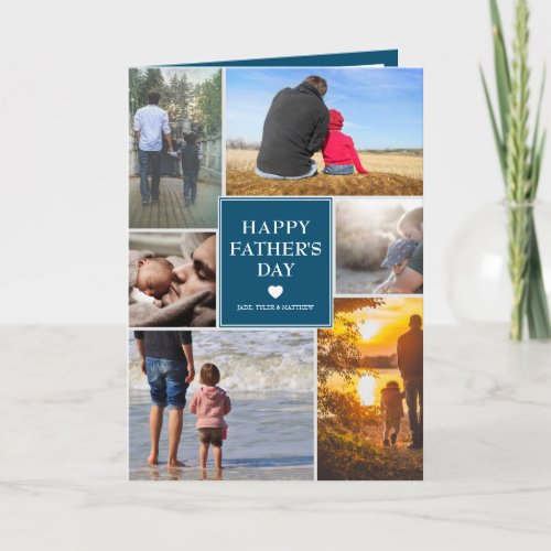 Elegant Photo Collage Happy Fathers Day Card