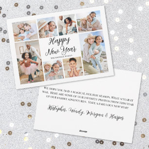 Elegant Photo Collage Happy New Year Holiday Card