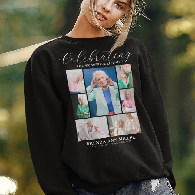 Elegant Photo Collage Memorial Funeral Tribute T-S Sweatshirt (Creator Uploaded)
