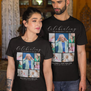 Elegant Photo Collage Memorial Funeral Tribute T-S T-Shirt