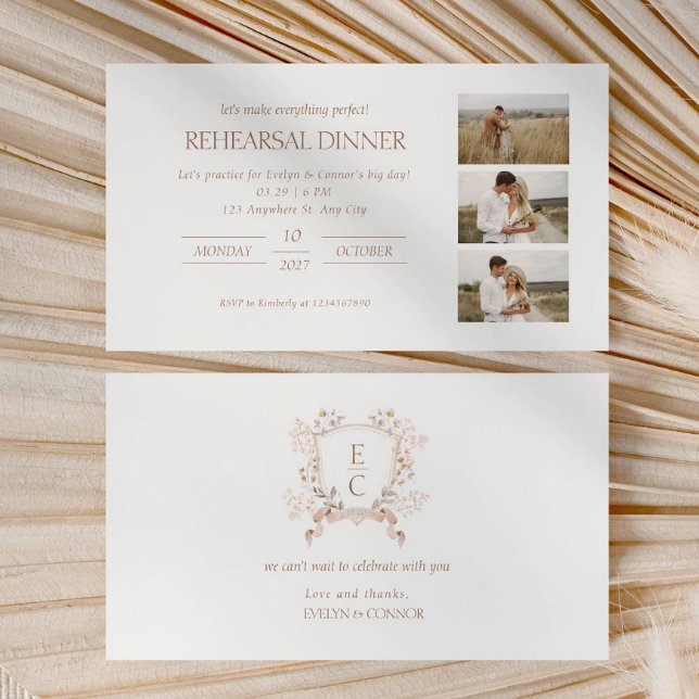 Elegant Photo collage Rehearsal Dinner  Enclosure Card (Creator Uploaded)