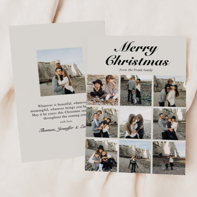 Elegant Photo Collage Script Typography Holiday Card (Creator Uploaded)