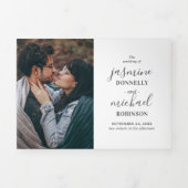 Elegant Photo Collage Wedding All In One Tri-Fold Invitation (Cover)