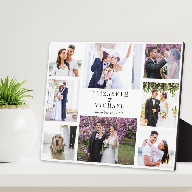 Elegant Photo Collage Wedding Plaque (Creator Uploaded)