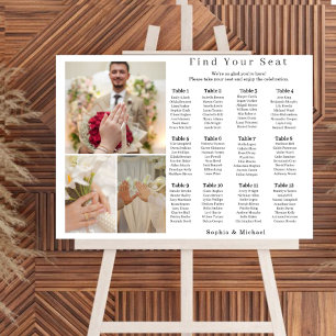 Elegant Photo Collage Wedding Seating Chart Sign