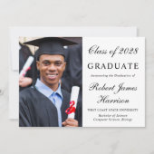 Elegant Photo College Graduation Announcement (Front)