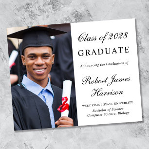 Elegant Photo College Graduation Announcement