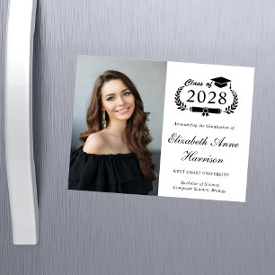 Elegant Photo College Graduation Magnetic Card