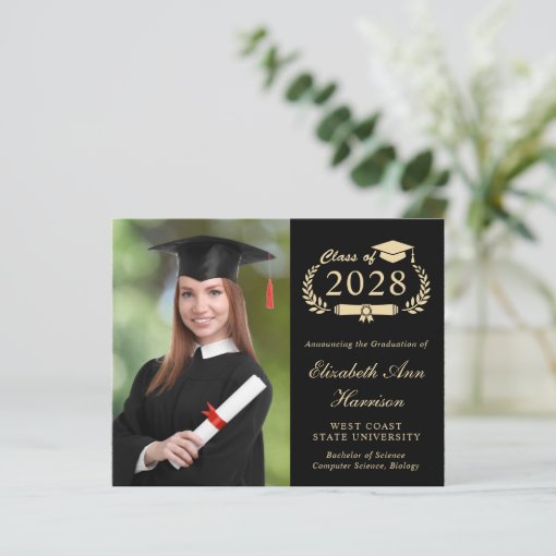 Elegant Photo College Graduation Party Invitation | Zazzle