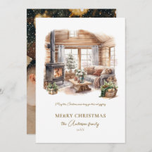 Elegant photo Cozy Home holiday Card