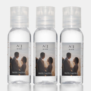 Elegant Photo Custom Monogram Wedding Favor Hand Sanitizer