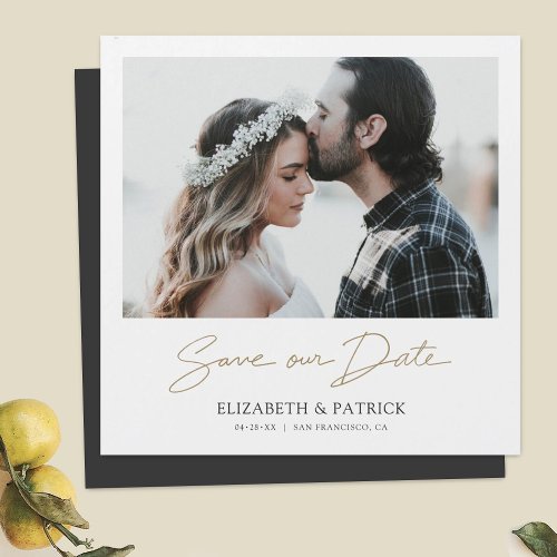 Elegant Photo Custom Save the Date Wedding Magnetic Invitation