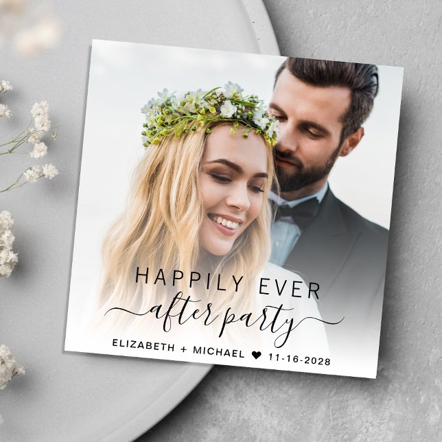Elegant Photo Dusty Blue Wedding Reception Invitation (Creator Uploaded)