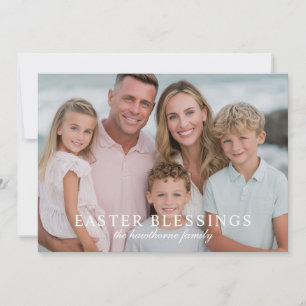 Elegant Photo Easter Blessings Holiday Card