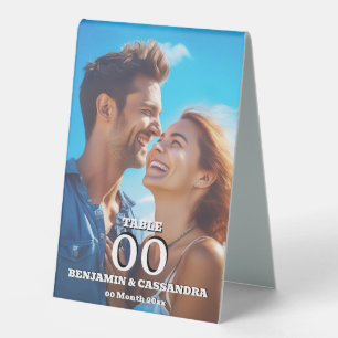 Elegant Photo Engagement Table Number Stand Tent