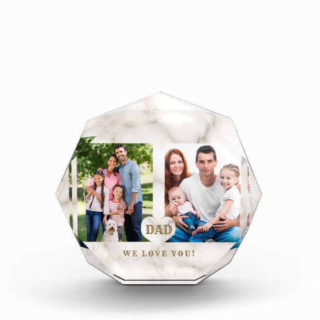 Elegant Photo Family Collage Father's Day Acrylic Award (Front)