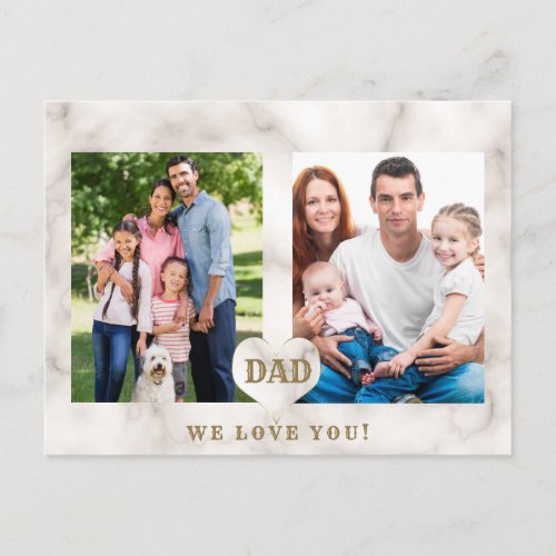 Elegant Photo Family Collage Fathers Day Postcard