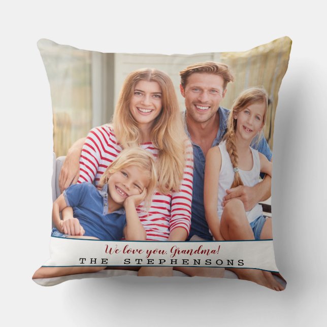 Elegant Photo Family Mother's Day Throw Pillow (Front)