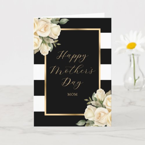Elegant Photo Floral Happy Mothers Day Card
