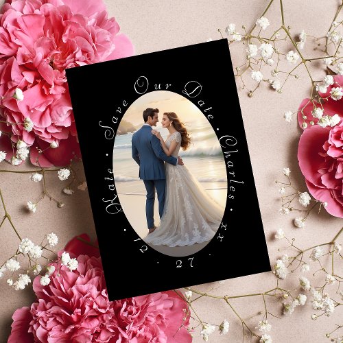 Elegant Photo Frame QR Code  Save the date Invitation