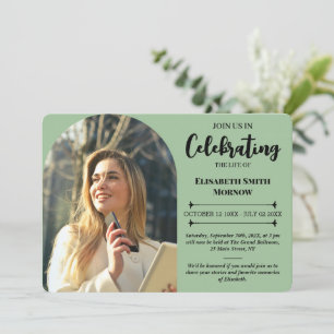 Elegant Photo Funeral – Celebration of Life Invitation