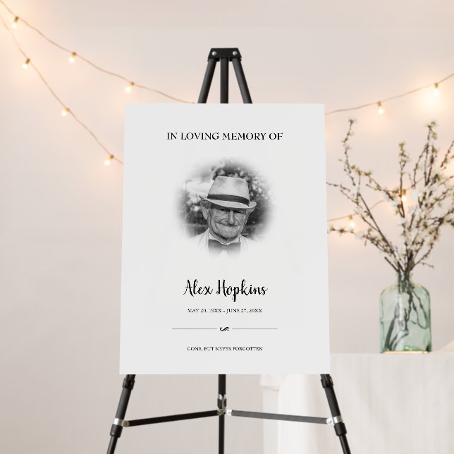 Elegant Photo Funeral Memorial Foam Board (In Situ (Stand))