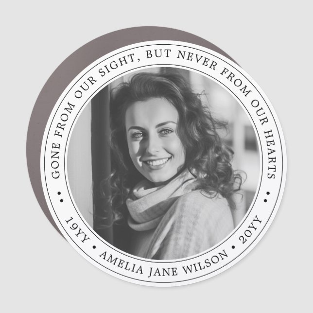 Elegant Photo Funeral Memorial Keepsake Tribute Car Magnet (Front)