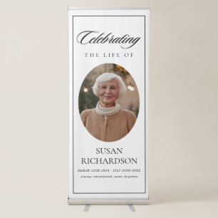 Elegant Photo Funeral Memorial Retractable Banner