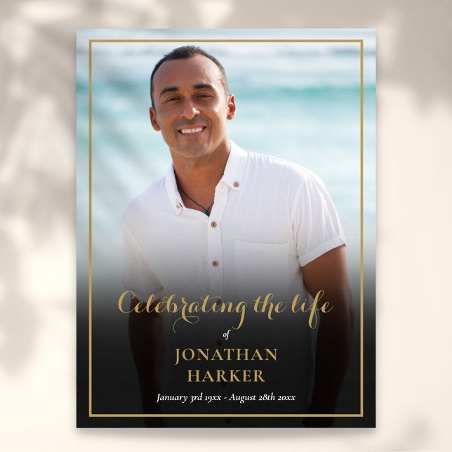 Elegant Photo Funeral Memorial Service Sign (Elegant Photo Funeral Memorial Service Sign)