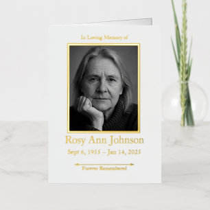 Elegant Photo Funeral Order of Service Program 