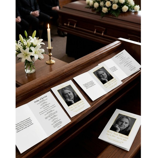 Elegant Photo Funeral Order of Service Program  (Creator Uploaded)
