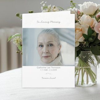 Elegant Photo Funeral Order Of Service Program
