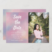 Elegant Photo Galaxy Quinceanera  Save the Date (Front/Back)