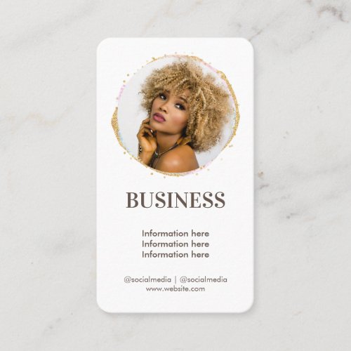 Elegant Photo Gold Beauty Salon Social Media Business Card