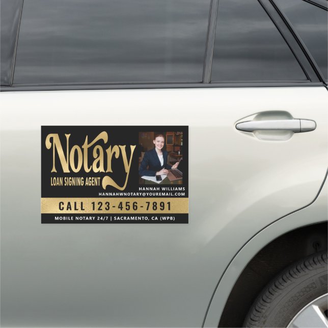 Elegant Photo Gold Notary Loan Agent  Car Magnet (In Situ)
