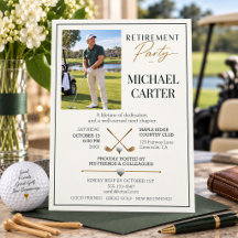 Elegant Photo Golf Retirement Party Invitation