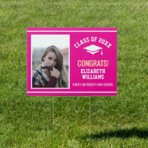 Elegant Photo Graduate Celebration Yard Sign