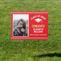 Elegant Photo Graduate Celebration Yard Sign