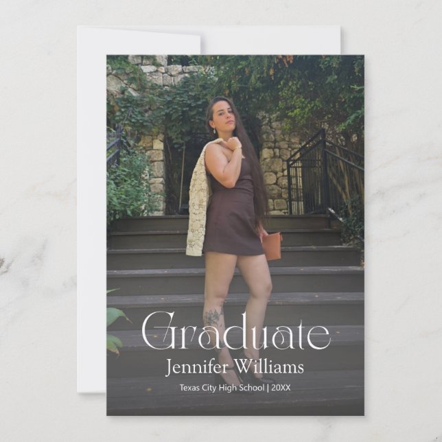 elegant photo graduation 2026 announcement card  (Front)