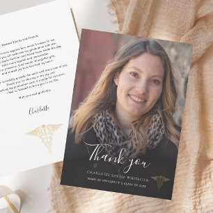 Elegant Photo Graduation 2026 Nurse Pinning Thank You Card