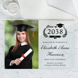 Elegant Photo Graduation Acrylic Announcement