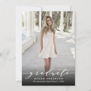 Elegant photo graduation announcement