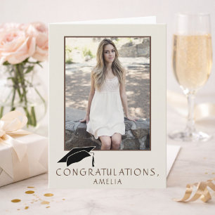 Elegant Photo Graduation Congratulations Name Card
