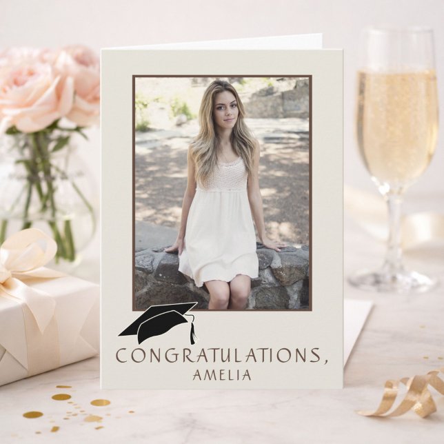 Elegant Photo Graduation Congratulations Name Card (Creator Uploaded)