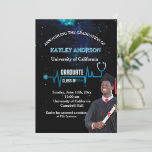 Elegant Photo Graduation Doctor of Medicine Invitation