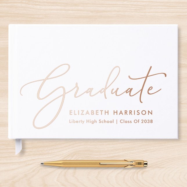 Elegant Photo Graduation Party Foil Guest Book (Creator Uploaded)